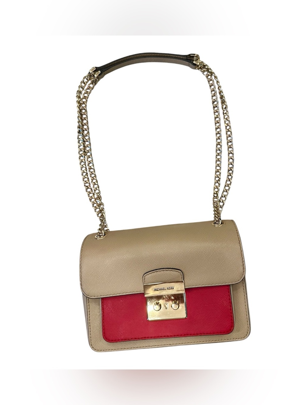Michael Kors Saffiano Two-Tone Crossbody Shoulder Bag